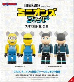 BE@RBRICK Minions THE RISE OF GRU OTTO & YOUNG GRU - MEDICOM TOY
